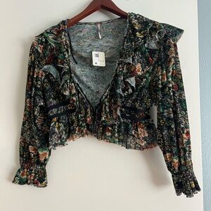 Free People Floral Ruffle Women's Top
